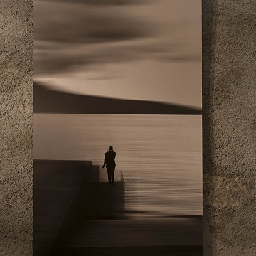 Photographie imprimée sur papier mat Museum Etching 350 g et collée sur alu avec baguette au dos pour l'accrochage, dim 60 x 32 cm