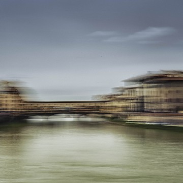 Ponte Vecchio, Florence : imprimé sur papier perlé, collé sur alu avec baguette au dos pour l'accrochage, dim 40x60cm