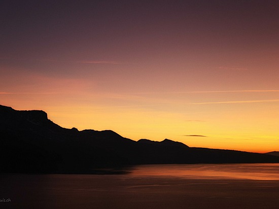 Couché de soleil sur le Léman